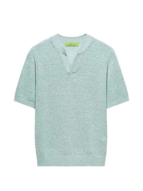 Shanghai Tang V-neck T-shirt Blue Z3MRG344CM