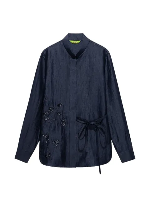 Shanghai Tang tie-detail shirt Blue Z2WRB350CW