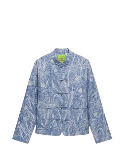 Shanghai Tang floral-pattern shirt jacket Blue Z2MRJ343WB