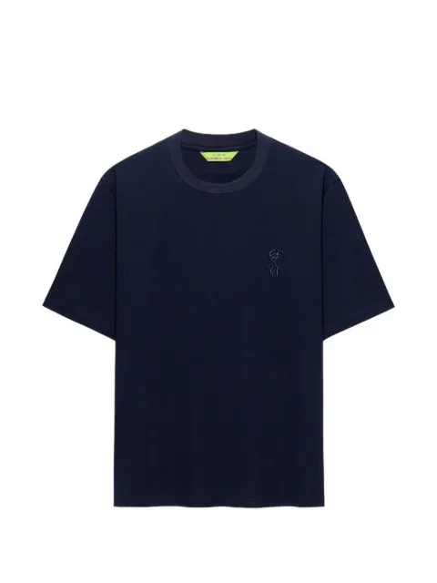 Shanghai Tang embroidered-logo T-shirt Blue Z3MRI341CW