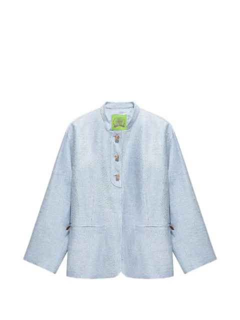 Shanghai Tang patch-pocket jacket Blue Z2WRJ345BL