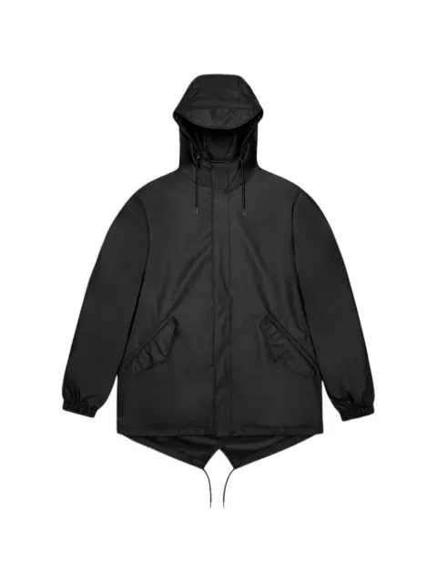 Rains fishtail hooded jacket Black RA18010