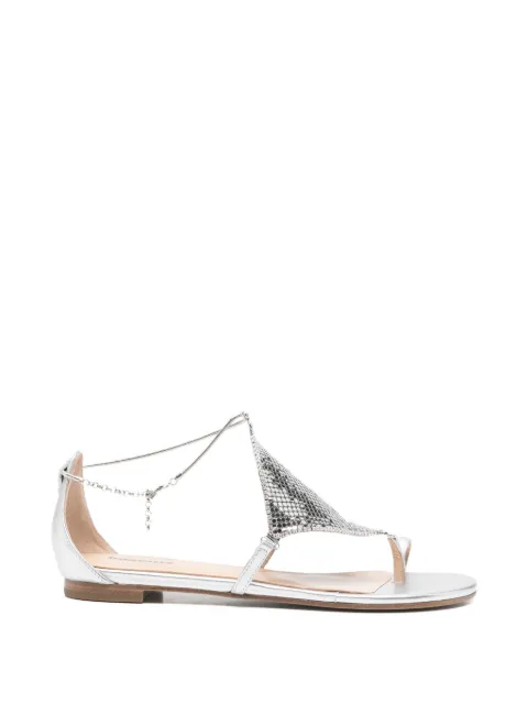 Lola Cruz Ivanna flat sandals Silver 094Z00BK