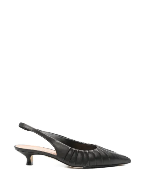 Julie Dee leather ruched pumps Black GE124