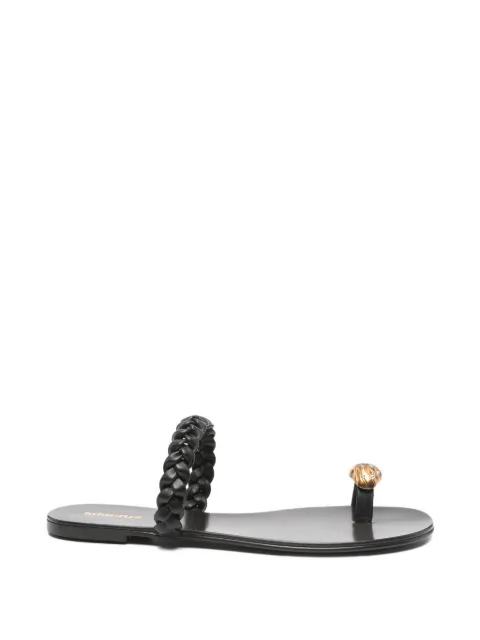 Lola Cruz braided thong sandals Black 079Z14BK