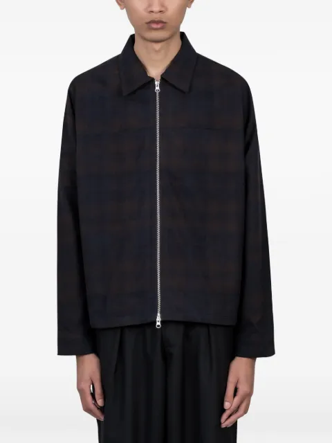 Another Aspect check zip jacket Blue AO30NBC