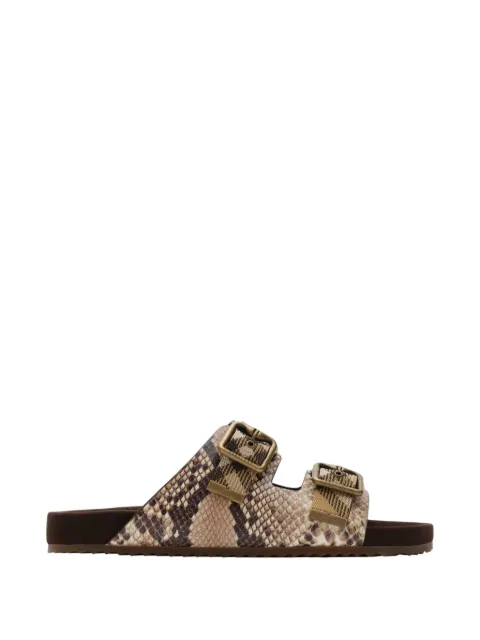 Burberry python-print leather Urchin sandals​ Neutrals 8124005