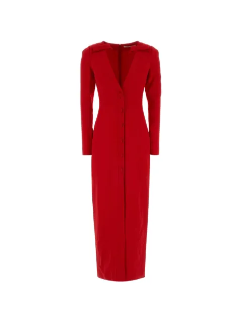 Alessandra Rich Cady V-neck button maxi dress Red FABX4373F4692