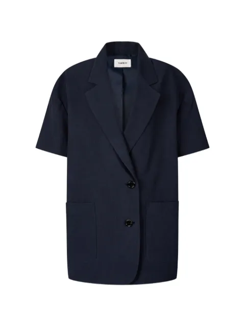TOMBOY short-sleeve double-breasted oversized jacket Blue 9106212092