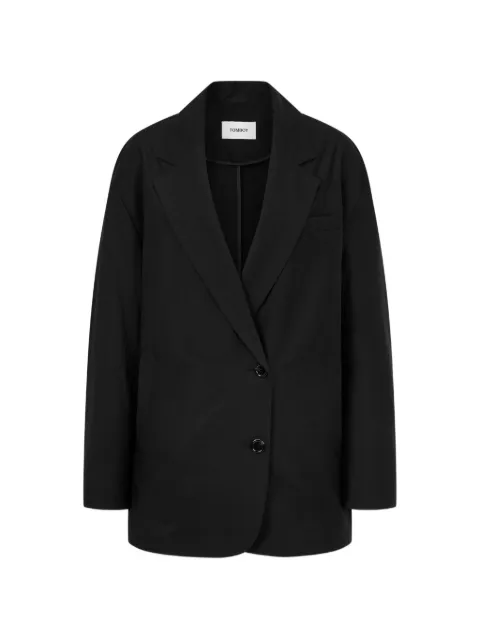 TOMBOY single-breasted relaxed-fit cotton blazer Black 9106212087