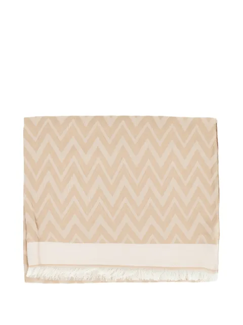 Emporio Armani chevron-pattern scarf Neutrals EW004557AF25343