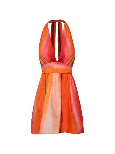 Baobab Agustina V-neck ruched mini dress Orange 6661666