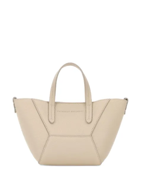 Brunello Cucinelli BC Duo leather tote bag Neutrals MBDKD2675C8905