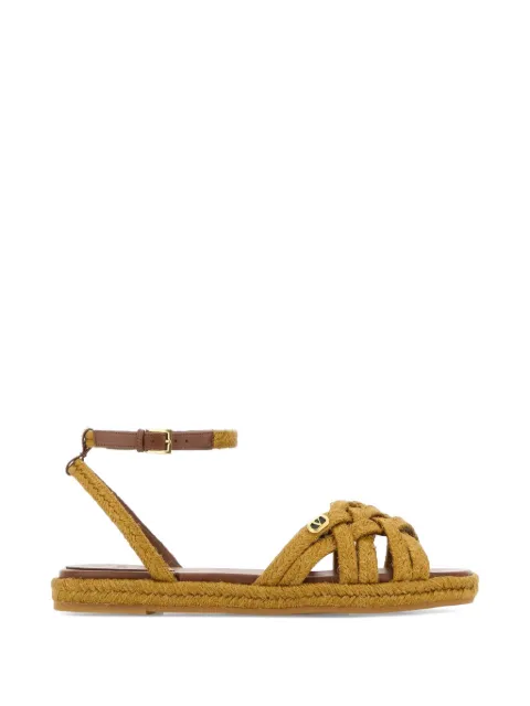 Valentino Garavani Vlogo raffia sandals Neutrals WS0NZ9AQW