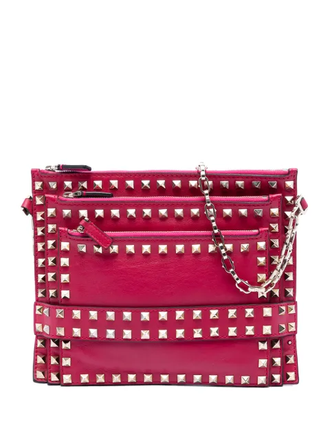 Valentino Garavani Pre-Owned 2000-2017 Leather Rockstud Triple Zip crossbody bag Pink LSHQTRGK7SKX2EB1