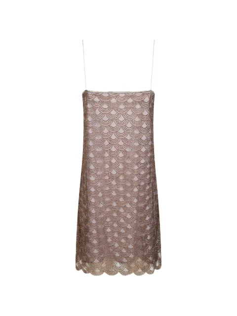ROTATE BIRGER CHRISTENSEN scallop sequin mini dress taupe Neutrals 116065