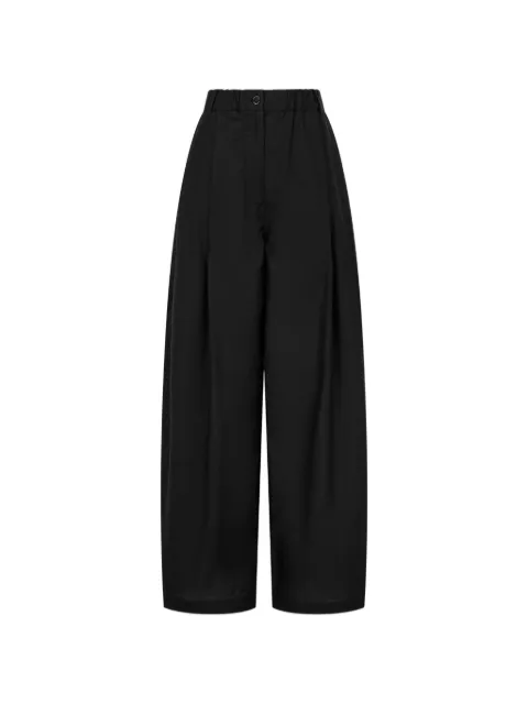 TOMBOY pleated wide-leg cotton trousers Black 9106231087