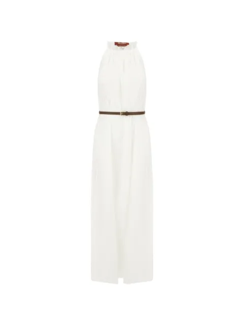 Max Mara belted halterneck maxi dress White MSTZUPPA
