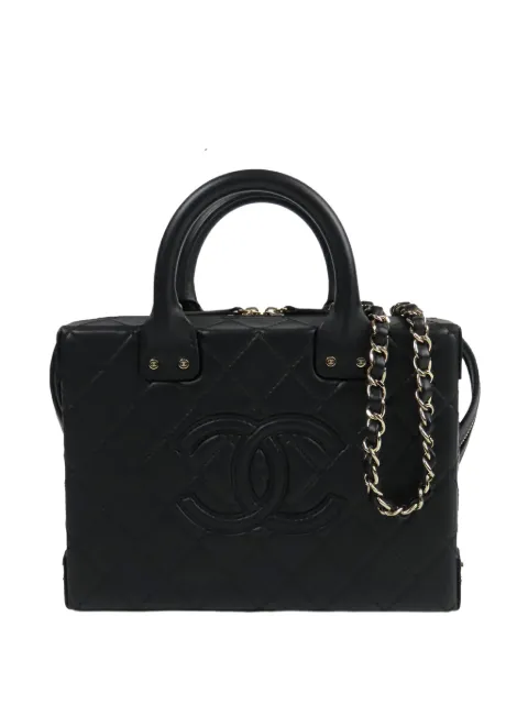 CHANEL Pre-Owned 2021-2025 Medium Quilted Calfskin Studded Square Vanity Case satchel Black Z9IH9Q7F7HSPUXRI