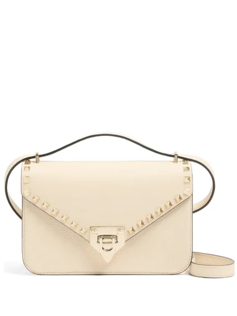 Valentino Garavani Rockstud small shoulder bag in grainy calfskin Neutrals WB0T76VSF