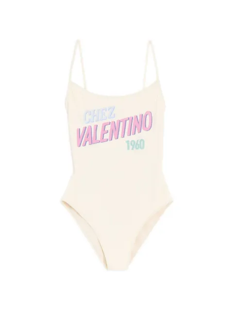 Valentino Garavani one-piece swimsuit with Chez 1960 print Neutrals BUH01H7FW
