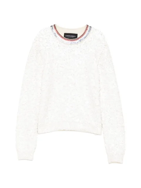 Cynthia Rowley sequin-embellished round neck jumper Neutrals 26S1TP32KN