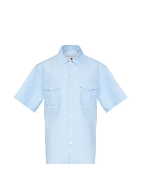 MM6 Maison Margiela button-down short-sleeve cotton shirt Blue SH2DR0005M35861