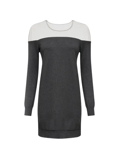 MM6 Maison Margiela long-sleeve mini cotton dress Grey S62DA0077M13273