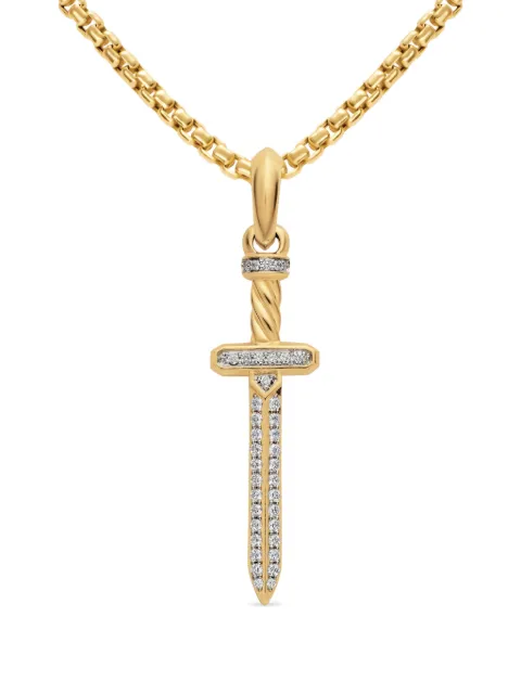 David Yurman diamond sword amulet Gold D35438M88ADI