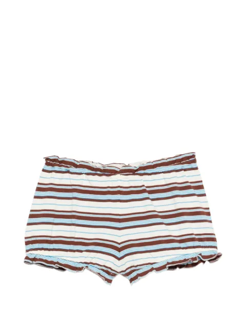 Posse Nadine ruffled striped shorts Neutrals PS2161CMS