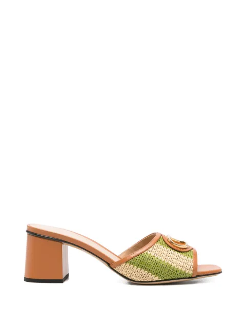 Valentino Garavani logo-appliqué striped sandals Neutrals 8W2S0MH7IPL
