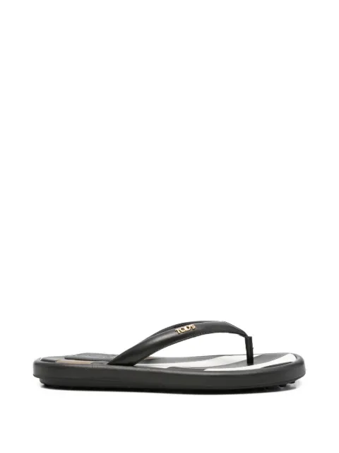 Tod's logo thong sandals Black XXW70L0K100N6MB999