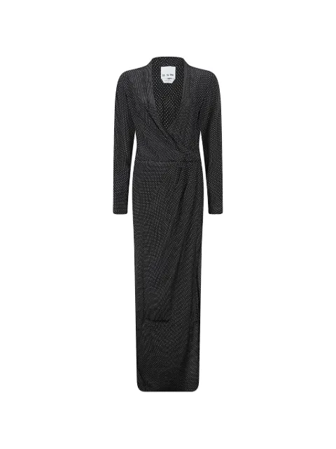 SA SU PHI polka-dot draped maxi dress Black S26585