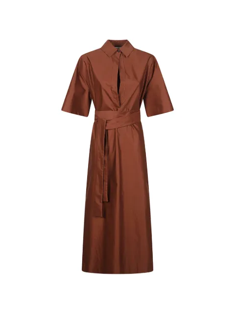SA SU PHI belted shirt long dress Brown S26551