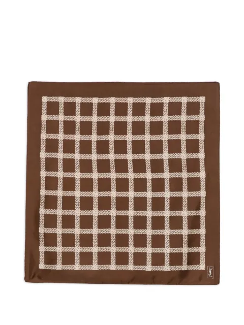 Saint Laurent Pre-Owned 1990s silk scarf Brown SL180AUD