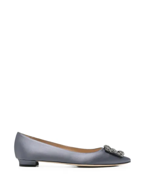 Manolo Blahnik crystal-embellished ballet flats Blue 9XX0348