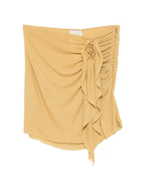 Posse Cynthia flower-embellishment mini skirt Neutrals PS2172RTN