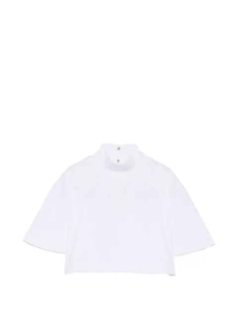 Alaïa cropped cotton jersey T-shirt White AA9H0455J103D