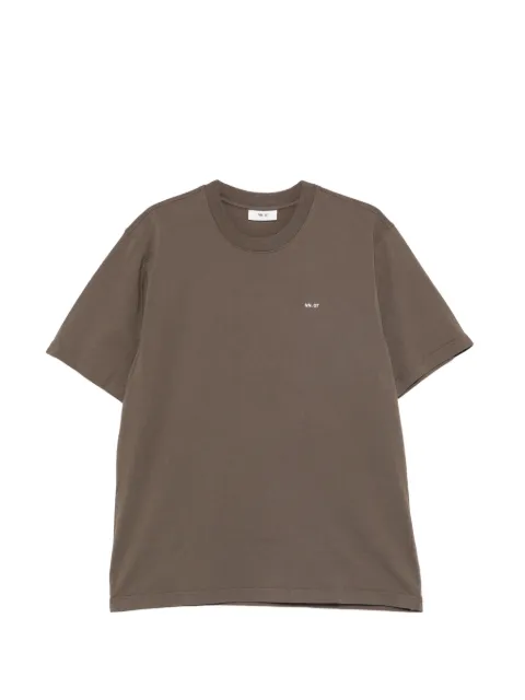NN07 logo-print T-shirt Brown 2363209248