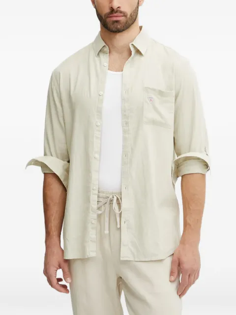 GUESS USA patch-pocket long-sleeved shirt Neutrals F4GH00WG3L0