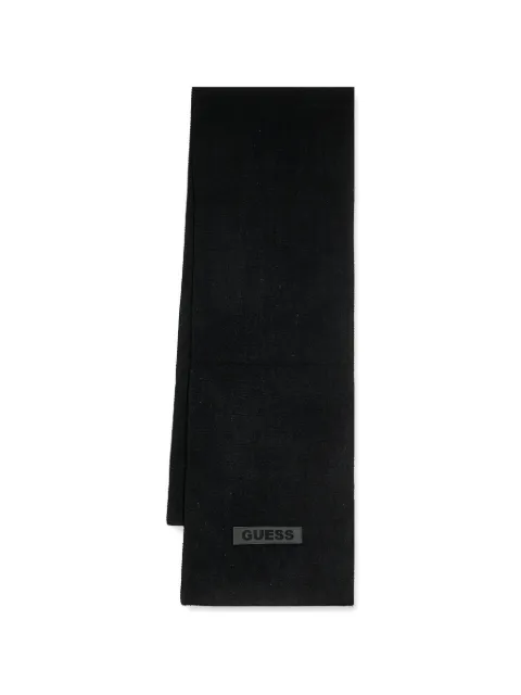 GUESS USA logo-patch knitted scarf Black AM9570POL03
