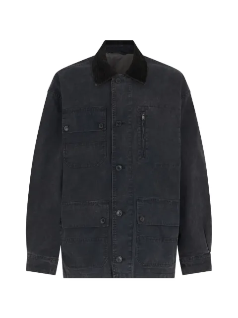 MARANT Travis corduroy-collar elbow-patch jacket Black VE0552HAC3G01H