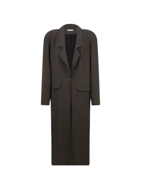 The Mannei single-breasted padded-shoulder coat Brown RS25027