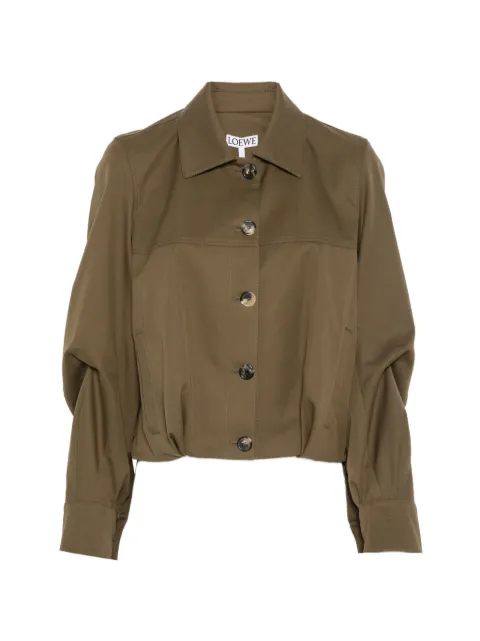 LOEWE Anagram-embroidered cropped jacket Brown S540Y02XCY
