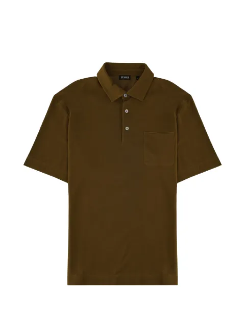 Zegna patch-pocket polo shirt Brown UH392A3H752V04