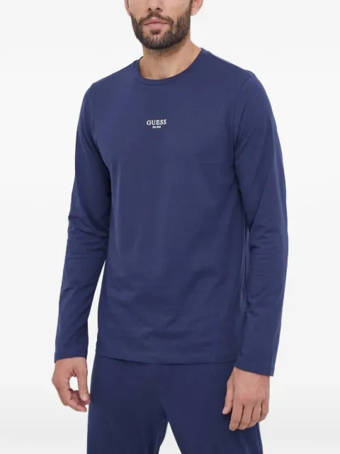 GUESS USA logo-print long-sleeve pajamas Blue U2BX00KBZG0