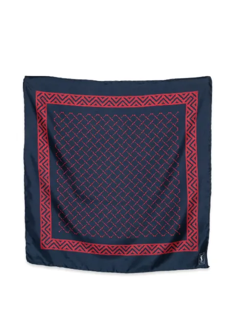 Saint Laurent Pre-Owned 1990s geometric scarf Blue SL180ATX