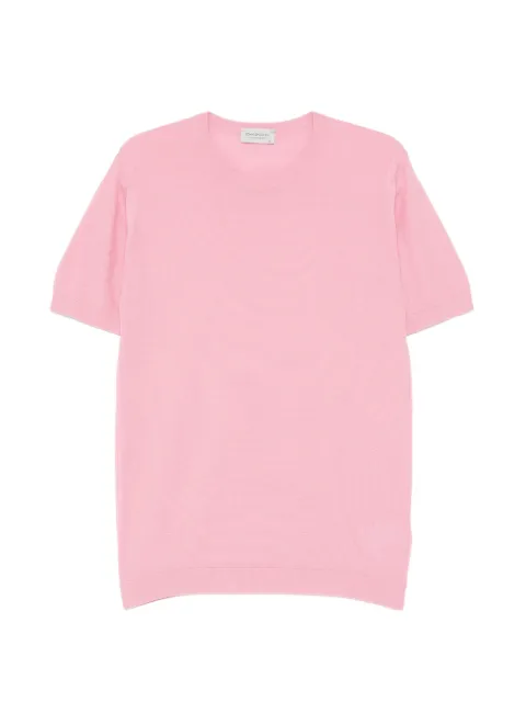 John Smedley Park Pique ribbed T-shirt Pink PARKPIQUERIBS