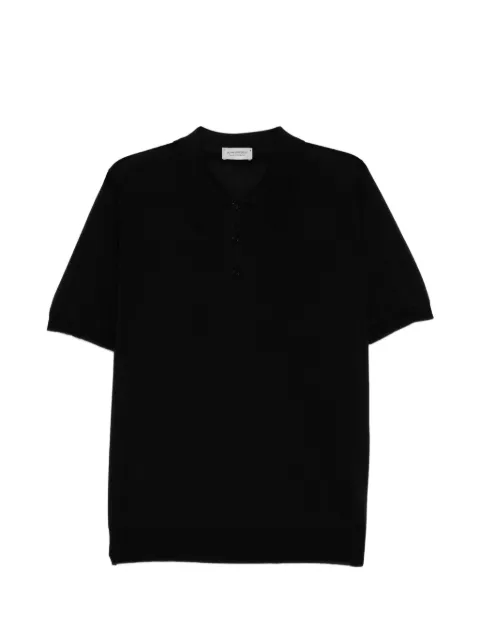John Smedley elvins fine stripe polo shirt Black ELVINSFINE