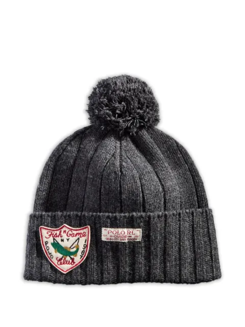 Polo Ralph Lauren Expedition ribbed pom-pom beanie hat Grey PC0381012